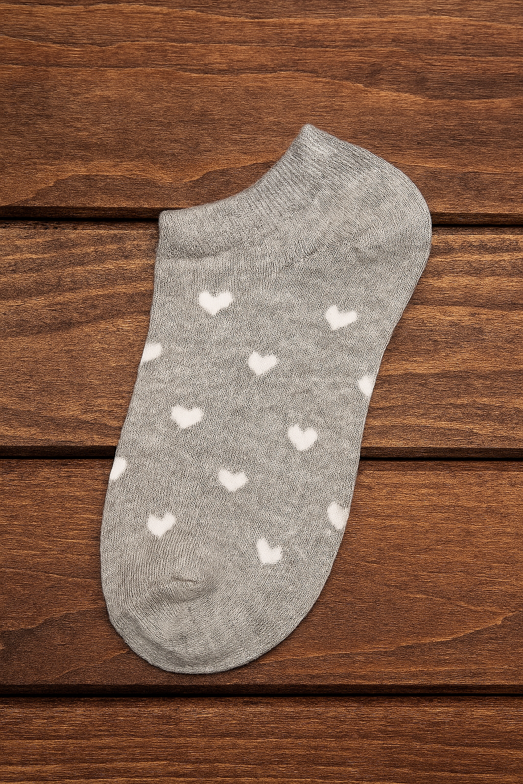 Low cut Grey white Heart Sock